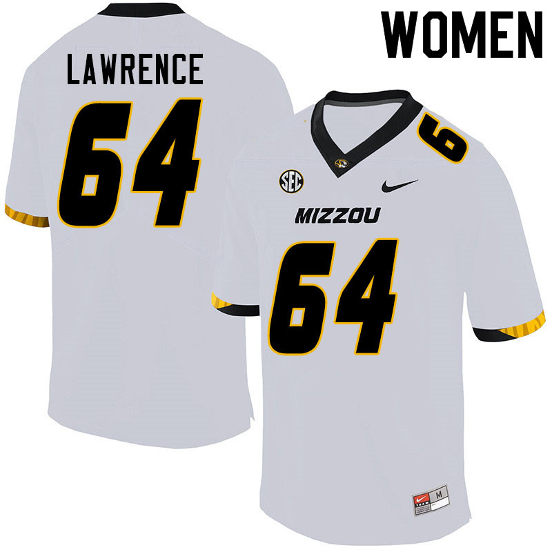 Women #64 Bobby Lawrence Missouri Tigers College Football Jerseys Sale-White